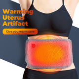 USB-Powered Electric Heating Waist Belt with Hand Pockets, 3-Heat Settings for Menstrual Cramp Relief, Office and Home Use, Soft Crystal Velvet, Machine Washable (Grey)