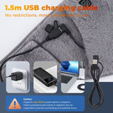 USB-Powered Electric Heating Waist Belt with Hand Pockets, 3-Heat Settings for Menstrual Cramp Relief, Office and Home Use, Soft Crystal Velvet, Machine Washable (Grey)