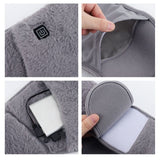 USB-Powered Electric Heating Waist Belt with Hand Pockets, 3-Heat Settings for Menstrual Cramp Relief, Office and Home Use, Soft Crystal Velvet, Machine Washable (Grey)