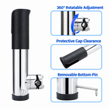 Bottom-Mounted Detachable Stainless Steel Fishing Rod Holder with 360° Rotatable Clamp for Boat Rail Fishing, Durable Corrosion-Resistant Construction, Quick Install and Removal, Protective Caps, Ideal for Saltwater and Freshwater Angling (32-50mm, White)
