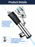 Bottom-Mounted Detachable Stainless Steel Fishing Rod Holder with 360° Rotatable Clamp for Boat Rail Fishing, Durable Corrosion-Resistant Construction, Quick Install and Removal, Protective Caps, Ideal for Saltwater and Freshwater Angling (32-50mm, White)