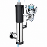 Bottom-Mounted Detachable Stainless Steel Fishing Rod Holder with 360° Rotatable Clamp for Boat Rail Fishing, Durable Corrosion-Resistant Construction, Quick Install and Removal, Protective Caps, Ideal for Saltwater and Freshwater Angling (32-50mm, White)