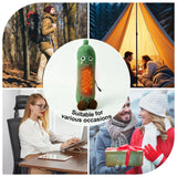 Cartoon Cucumber-Shaped USB Heated Plush Pillow, Soft Plush Body with Cute Embroidered Face, 5-Level Temperature Control and Timer, Ideal for Home, Car, Office, and Outdoor Camping Use (Green)
