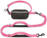 Hands-Free Dog Leash with Waist Belt and Storage Pouch, Shock-Absorbing Bungee Leash for Running, Walking, and Outdoor Adventures, Reflective Safety Design for Night Walks (Bronze)