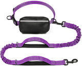 Hands-Free Dog Leash with Waist Belt and Storage Pouch, Shock-Absorbing Bungee Leash for Running, Walking, and Outdoor Adventures, Reflective Safety Design for Night Walks (Cyan) In Australia - Darrahopens