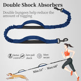Hands-Free Dog Leash with Waist Belt and Storage Pouch, Shock-Absorbing Bungee Leash for Running, Walking, and Outdoor Adventures, Reflective Safety Design for Night Walks (Rose)