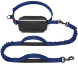 Hands-Free Dog Leash with Waist Belt and Storage Pouch, Shock-Absorbing Bungee Leash for Running, Walking, and Outdoor Adventures, Reflective Safety Design for Night Walks (RoyalBlue) In Australia - Darrahopens