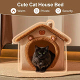 Cozy Pet Cave Bed for Cats and Small Dogs – Soft, Warm, and Washable Faux Fur Nest with Removable Cushion, Perfect Winter Sleeping Hut for Your Furry Friend’s Comfort and Safety (L) In Australia - Darrahopens