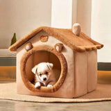 Cozy Pet Cave Bed for Cats and Small Dogs – Soft, Warm, and Washable Faux Fur Nest with Removable Cushion, Perfect Winter Sleeping Hut for Your Furry Friend’s Comfort and Safety (S) In Australia - Darrahopens