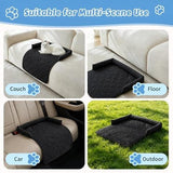 Cooling Pet Mat with Bolster Side Support – Scratch-Resistant, Self-Cooling, Non-Slip Base for Cats & Small to Medium Dogs, Perfect for Sofa, Floor, Car, or Outdoor Use (S, Green)