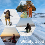 USB-Powered Heated Hand Muff with 3-Temperature Control, Water-Resistant Quilted Design, Adjustable Neck Strap, and Zippered Pocket for Outdoor Winter Activities Like Ice Fishing, Camping, and Hiking (Black)
