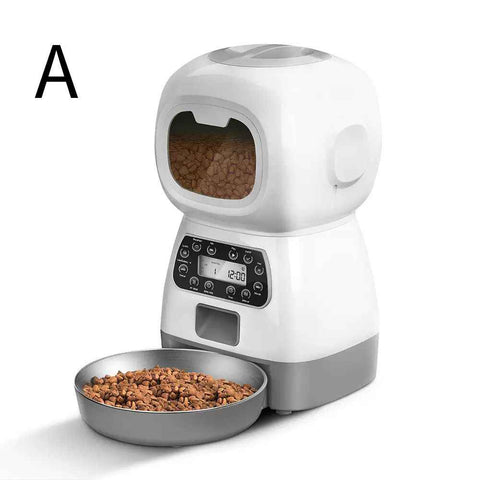 Smart Pet Automatic Feeder with 3.5L Capacity, Timed Portion Control, WiFi Remote Control, Voice Call Feature, Dual Power Supply for Cats and Small Dogs, Ideal for Indoor Use While You Are Away (A（No WiFi ）) In Australia - Darrahopens
