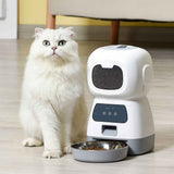Smart Pet Automatic Feeder with 3.5L Capacity, Timed Portion Control, WiFi Remote Control, Voice Call Feature, Dual Power Supply for Cats and Small Dogs, Ideal for Indoor Use While You Are Away (B（WiFi ）) In Australia - Darrahopens
