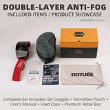 DOTUGE DGZ-Z19XS Series Ski Goggles with Magnetic Quick-Change Lens, Double-Layer Anti-Fog UV400 HD Coated Lenses, Compatible with Prescription Glasses, for Snow Sports, Climbing, and Mountain Adventures (D)