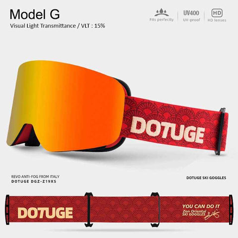 DOTUGE DGZ-Z19XS Series Ski Goggles with Magnetic Quick-Change Lens, Double-Layer Anti-Fog UV400 HD Coated Lenses, Compatible with Prescription Glasses, for Snow Sports, Climbing, and Mountain Adventures (G) In Australia - Darrahopens