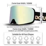 DOTUGE DGZ-Z19XS Series Ski Goggles with Magnetic Quick-Change Lens, Double-Layer Anti-Fog UV400 HD Coated Lenses, Compatible with Prescription Glasses, for Snow Sports, Climbing, and Mountain Adventures (J) In Australia - Darrahopens