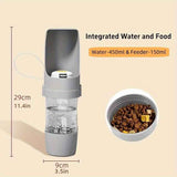 Portable Dog Water Bottle – Leak-Proof Pet Water Dispenser with Food Storage, Ideal for Outdoor Walks, Camping, and Travel (Grey) In Australia - Darrahopens