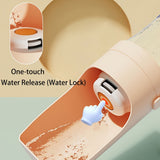 Portable Dog Water Bottle – Leak-Proof Pet Water Dispenser with Food Storage, Ideal for Outdoor Walks, Camping, and Travel (Yellow)
