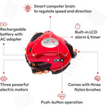 Darrahopens Home & Garden > BBQ > BBQ Cleaning Automatic Grill Cleaning Robot with Nylon Brushes for Effortless Removal of Grease, Burnt Residue and Food Debris on Any Size Barbecue Grill, Ideal Gift for BBQ Lovers (Red) In Australia - Darrahopens