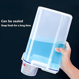 Airtight Food Storage Container with Measuring Cup for Rice, Grains, and Pet Food – Transparent Plastic Canister with Locking Lid, Silicone Seal, and Pour Spout for Kitchen Organization and Freshness (L, White)