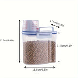 Airtight Food Storage Container with Measuring Cup for Rice, Grains, and Pet Food – Transparent Plastic Canister with Locking Lid, Silicone Seal, and Pour Spout for Kitchen Organization and Freshness (M, White) In Australia - Darrahopens
