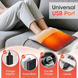 USB Heated Foot Warmer Pad – Ultra-Soft Crystal Velvet, Fast Heating & Constant 50°C, Portable for Home Office Car, Use with Power Bank Computer USB Ports, Multi-Purpose Warmth for Feet Knees Shoulders (Grey) In Australia - Darrahopens