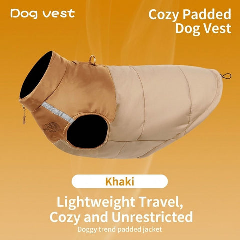 Keep Your Pup Cozy and Visible This Winter – Waterproof, Insulated Dog Coat with Reflective Strips, Front Zipper, D-Ring Leash Attachment, and Adjustable Fit for Daily Walks and Outdoor Adventures (4XL, Khaki) In Australia - Darrahopens