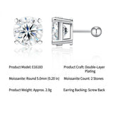 Elegant Four-Prong Moissanite Stud Earrings with Screw Backs – Brilliant Round Cut, Icy White Sparkle, Silver-Plated Setting, Ideal for Daily Wear, Office, and Casual Chic Looks (Moissanite Round 11mm （5Carat+45Carat）, Premium S925)