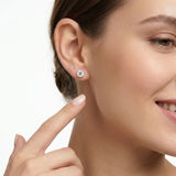 Elegant Four-Prong Moissanite Stud Earrings with Screw Backs – Brilliant Round Cut, Icy White Sparkle, Silver-Plated Setting, Ideal for Daily Wear, Office, and Casual Chic Looks (Moissanite Round 11mm （5Carat+45Carat）, Premium S925)