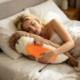 USB Heated Seal Plush Pillow with Temperature Control & Timer – Soft Fleece Warming Buddy for Bed, Couch, and Cozy Relaxation (Grey) In Australia - Darrahopens
