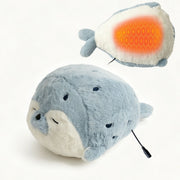 USB Heated Seal Plush Pillow with Temperature Control & Timer – Soft Fleece Warming Buddy for Bed, Couch, and Cozy Relaxation (Lying Seal Plush(Blue)) In Australia - Darrahopens