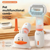 4-in-1 Pet Hair Vacuum Comb, Rechargeable De-shedding Tool with Interchangeable Heads, Duck-Shape Design for Cats & Dogs — Traps Loose Fur, Cleans Sofas and Crevices, Cordless and Lightweight Grooming Kit (White)
