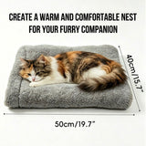 Heated Pet Bed with USB Power, Foldable Cat Dog Sleeping Bag with Soft Fleece, Adjustable Temperature Control and Timer, Ideal for Travel and Home Use (Grey) In Australia - Darrahopens