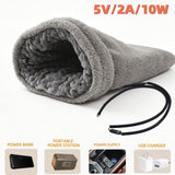Heated Pet Bed with USB Power, Foldable Cat Dog Sleeping Bag with Soft Fleece, Adjustable Temperature Control and Timer, Ideal for Travel and Home Use (Grey) In Australia - Darrahopens