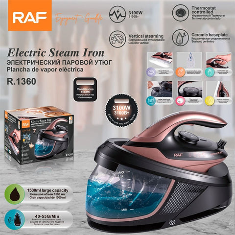 Darrahopens Appliances > Washers, Dryers & Irons > Irons & Ironing Systems Split-Type Electric Steam Iron with Ceramic Soleplate and 1.5L Water Tank for Home Garment Steaming and Vertical Ironing of Silk Wool and Delicate Fabrics (RoseGold) In Australia - Darrahopens