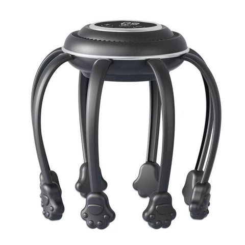 Wireless Octopus Head Massager with USB Charging – Ergonomic Scalp Relaxation Device for Home, Office, and Travel Use (Black)