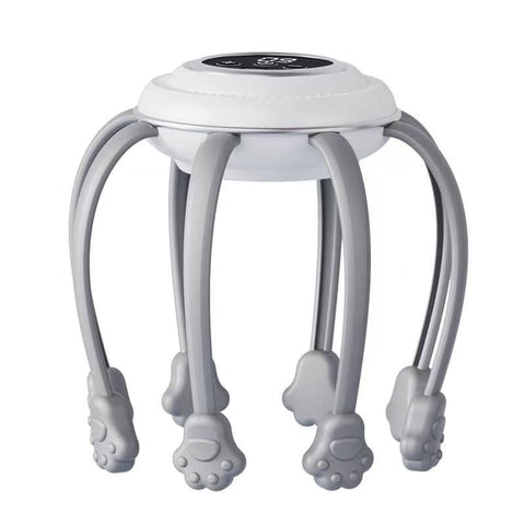 Wireless Octopus Head Massager with USB Charging – Ergonomic Scalp Relaxation Device for Home, Office, and Travel Use (White)
