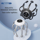 Wireless Octopus Head Massager with USB Charging – Ergonomic Scalp Relaxation Device for Home, Office, and Travel Use (White)