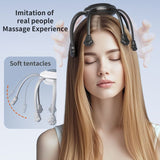 Wireless Octopus Head Massager with USB Charging – Ergonomic Scalp Relaxation Device for Home, Office, and Travel Use (White)