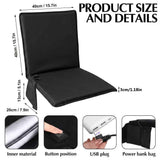 Black Blue heated chair pad, office chair warmer, camping chair heater, wheelchair seat warmer, electric seat warmer, warm seat cushion, chair heating pad