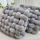 Gray Yellow braided sofa cushions, modern throw pillows, stylish sofa decor, comfortable home accessories, living room cushions, Australian home decor, durable sofa cushions, grey decorative pillows