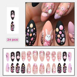 Pink Blue Easter nail art, 3D nail stickers, Easter-themed nails, high-quality nail art, cute Easter designs, bunny nail art, egg nail stickers, festive manicure, easy nail decorations