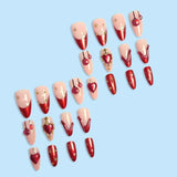 press-on nails, cherry design nails, heart design nails, embellished nails, high-quality press-on nails, easy-to-apply nails, Australian fashion nails, trendy nail art