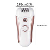 4-in-1 women's hair removal, electric epilator, shaver, foot file, trimmer, USB rechargeable, IPX6 waterproof, body grooming, Australian women - Rose gold - Size L