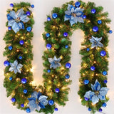 Christmas Garland 2 Piece Set 2.7m Garland Garland With Lights Christmas Home - Blue - Size 270cm In Australia - Darrahopens