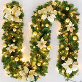 Christmas Garland 2 Piece Set 2.7m Garland Garland With Lights Christmas Home - Blue - Size 270cm