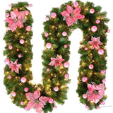 Christmas Garland 2 Piece Set 2.7m Garland Garland With Lights Christmas Home - Gold - Size 270cm