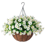 Artificial Petunia Hanging Flower Arrangement Red White Blue Flowers Outdoor - Multi-color - Size 10 In Australia - Darrahopens