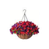 Artificial Petunia Hanging Flower Arrangement Red White Blue Flowers Outdoor - Multi-color - Size 10