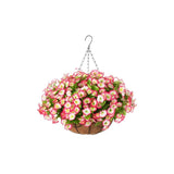 Artificial Petunia Hanging Flower Arrangement Red White Blue Flowers Outdoor - Multi-color - Size 12
